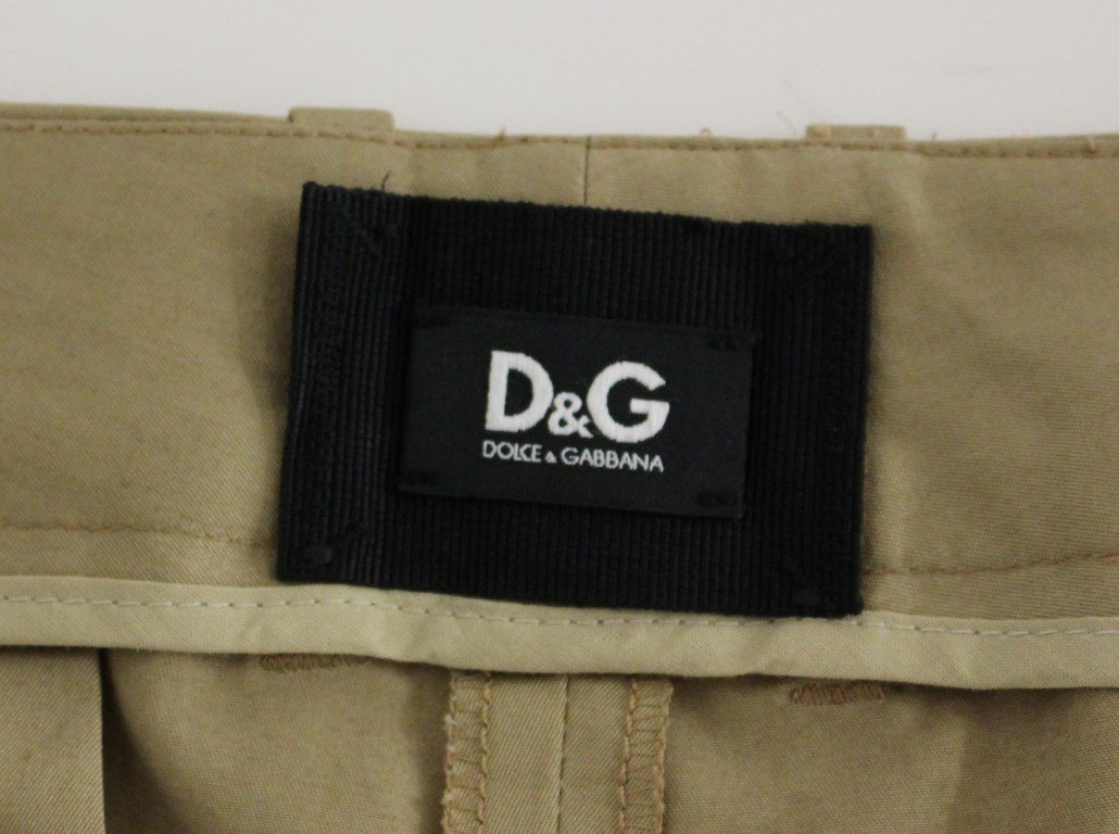 Beige Solid Cotton Shorts Pants