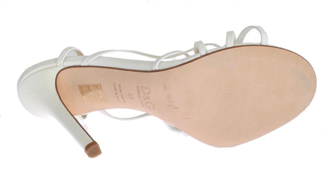 White Leather Sandals Pumps