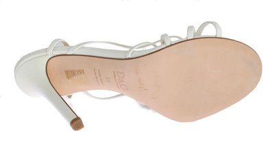 White Leather Sandals Pumps