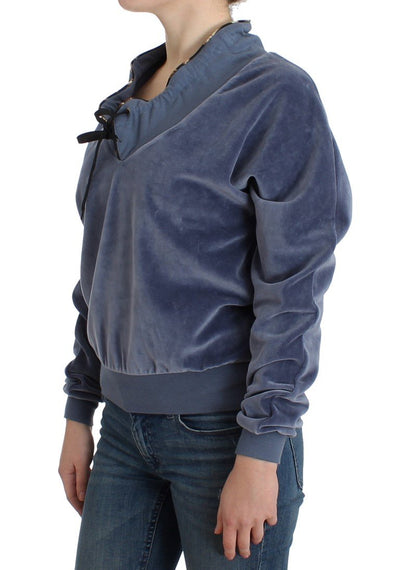 Blue velvet cotton sweater
