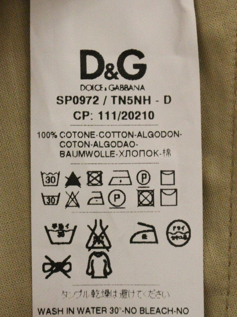 Beige Solid Cotton Shorts Pants