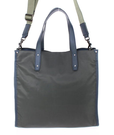 Green nylon tote bag