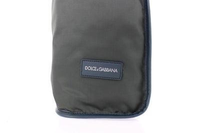 Green nylon tote bag