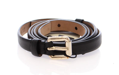 Black Leather Logo Belt