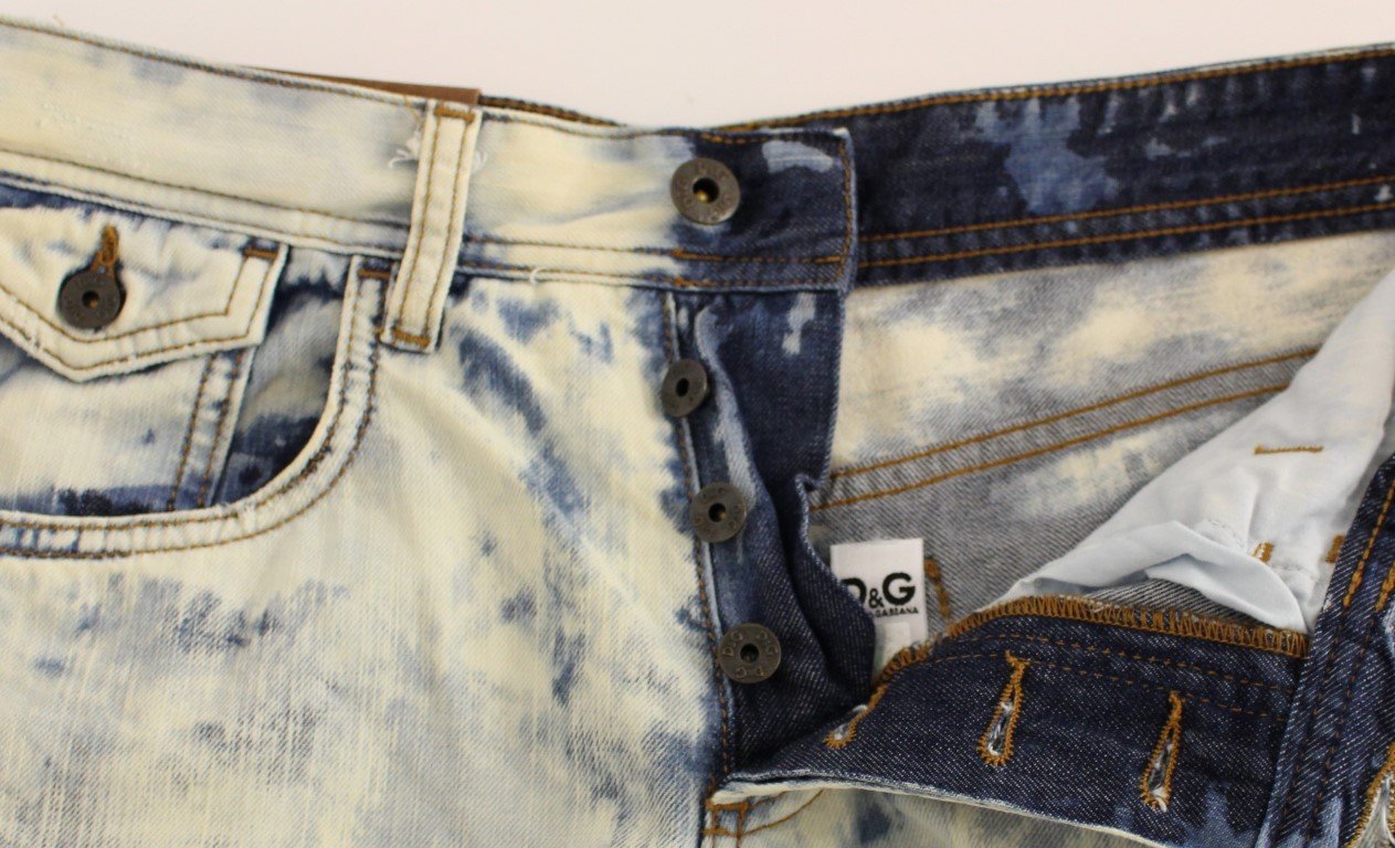 Blue cotton washed jeans shorts