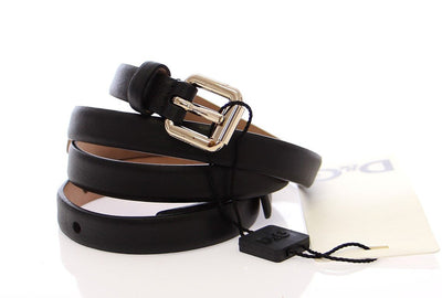 Black Leather Logo Belt