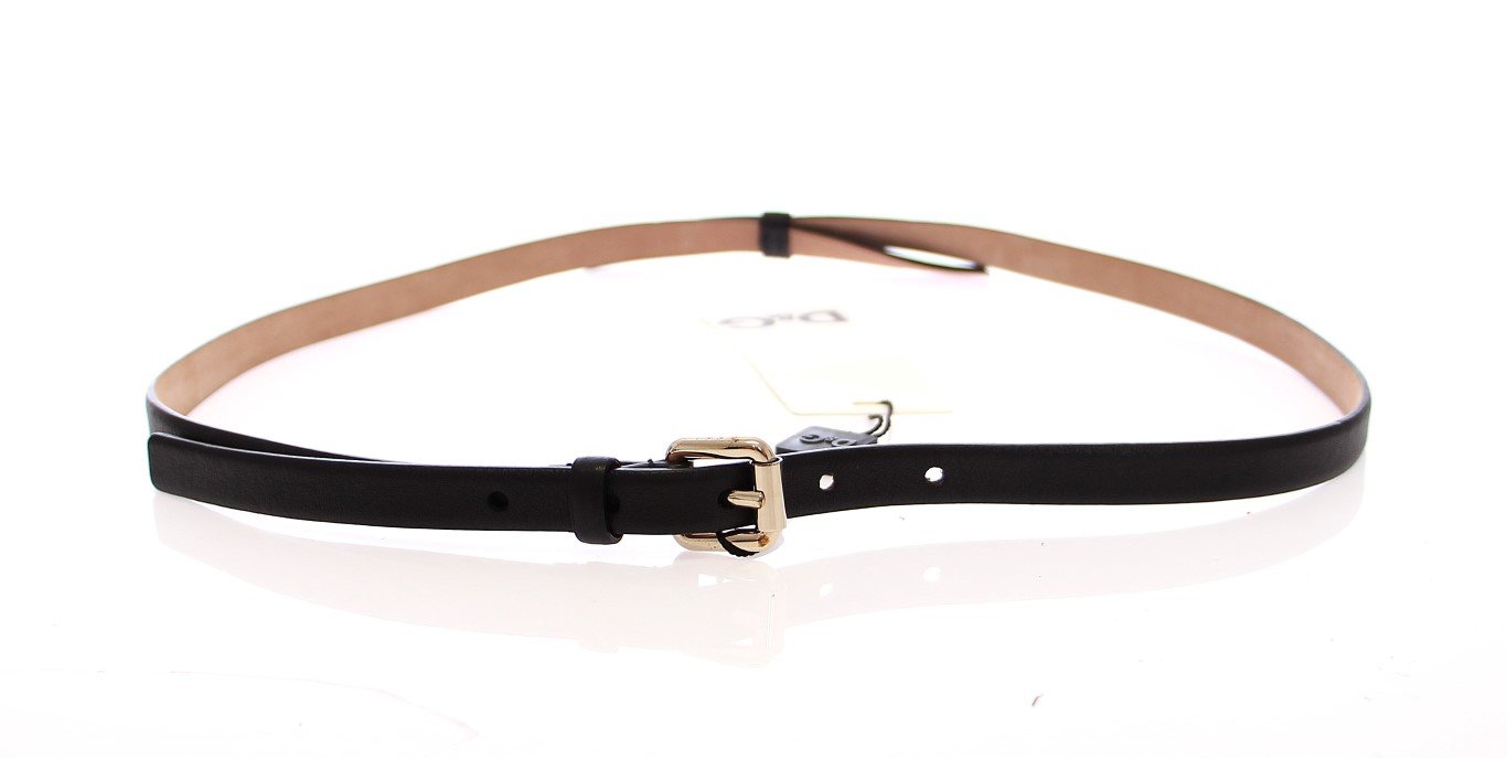 Black Leather Logo Belt