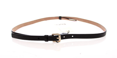 Black Leather Logo Belt