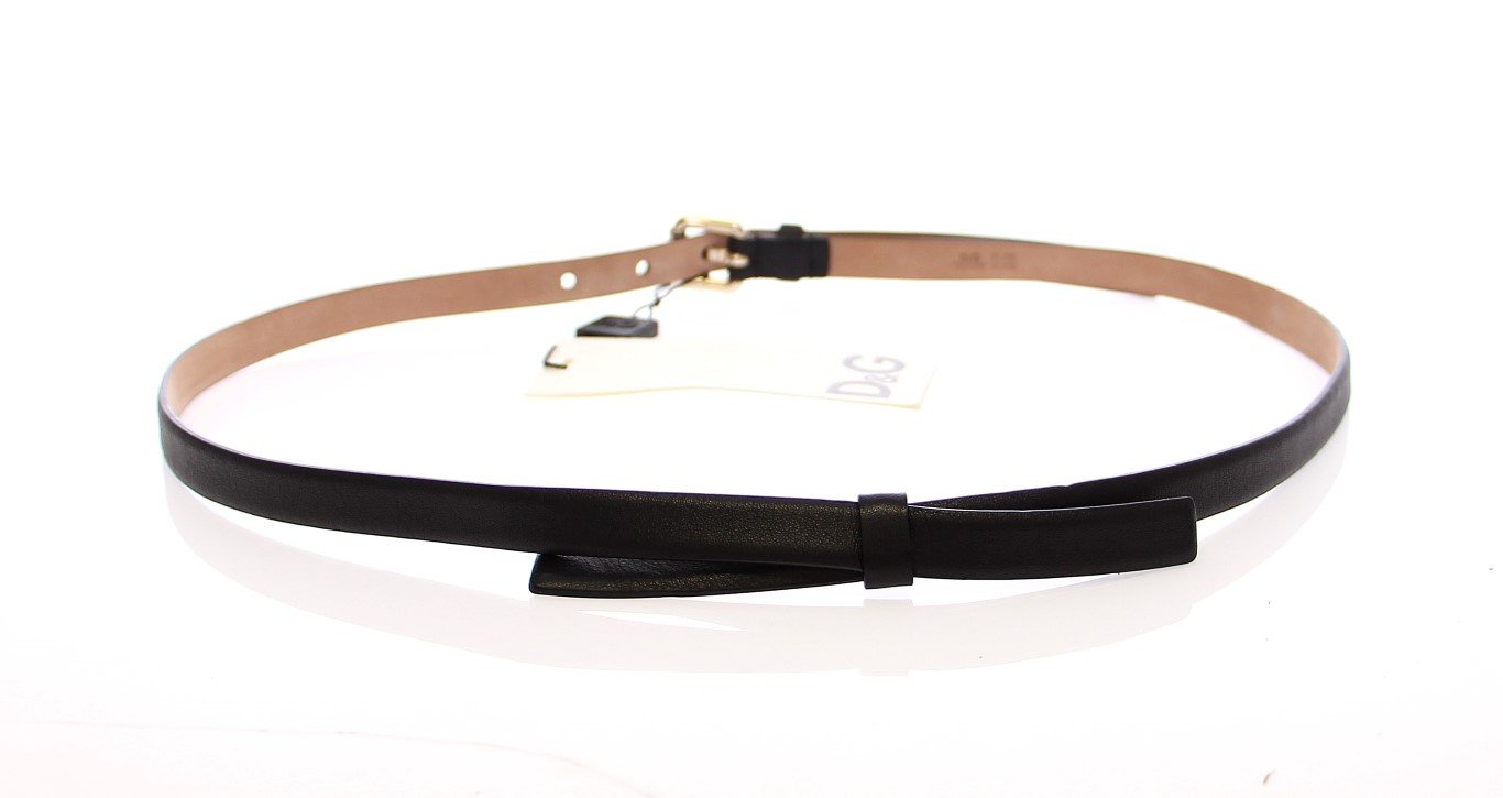 Black Leather Logo Belt