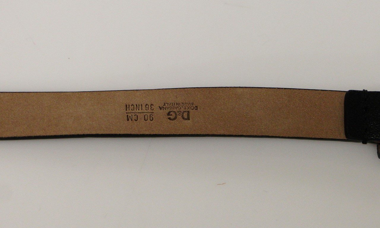 Black Leather Logo Belt