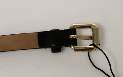 Black Leather Logo Belt