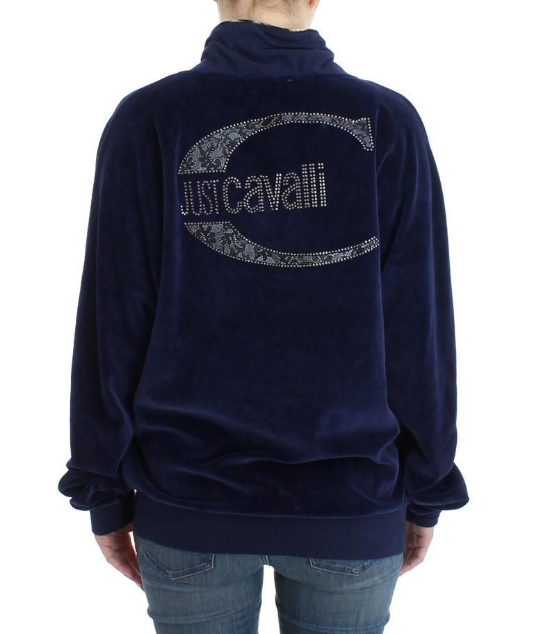Dark blue velvet cotton sweater