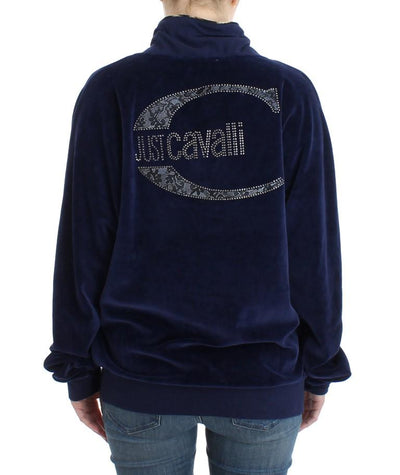 Dark blue velvet cotton sweater