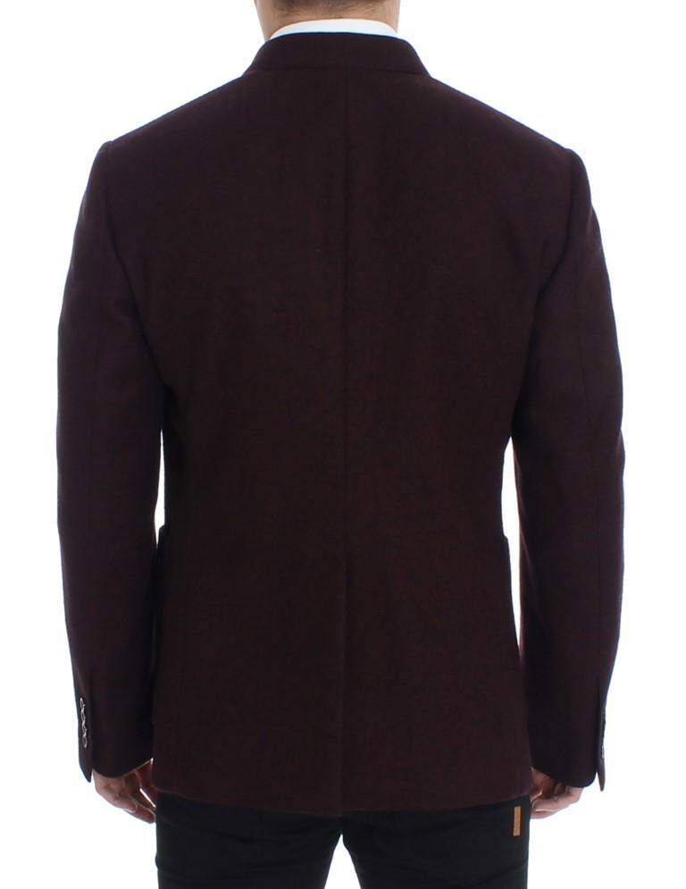 Bordeaux double breasted wool blazer