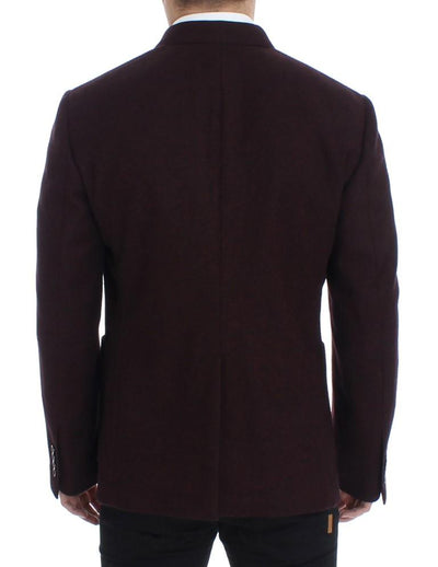 Bordeaux double breasted wool blazer