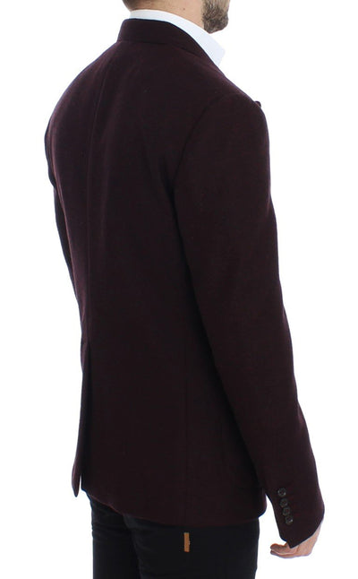 Bordeaux double breasted wool blazer