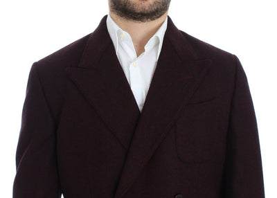 Bordeaux double breasted wool blazer