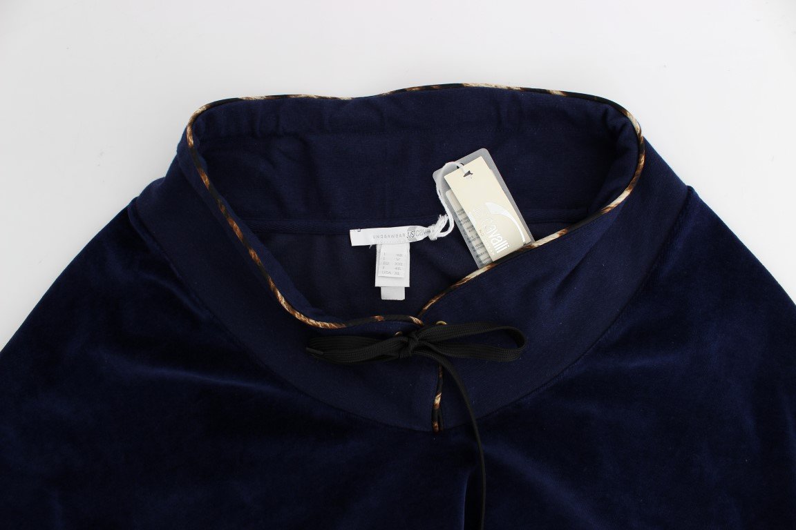 Dark blue velvet cotton sweater