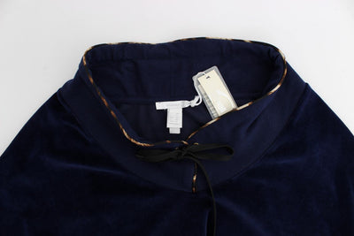 Dark blue velvet cotton sweater