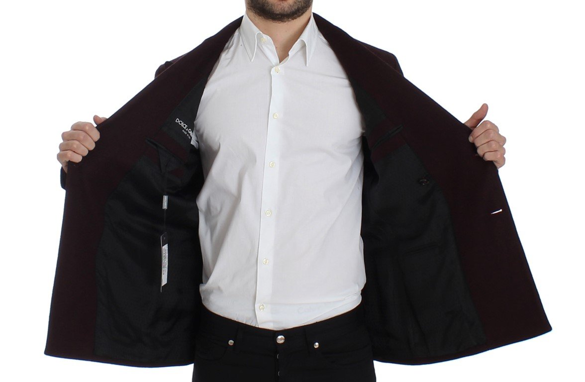 Bordeaux double breasted wool blazer