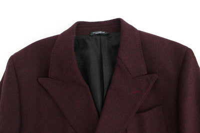 Bordeaux double breasted wool blazer