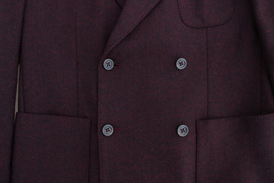 Bordeaux double breasted wool blazer