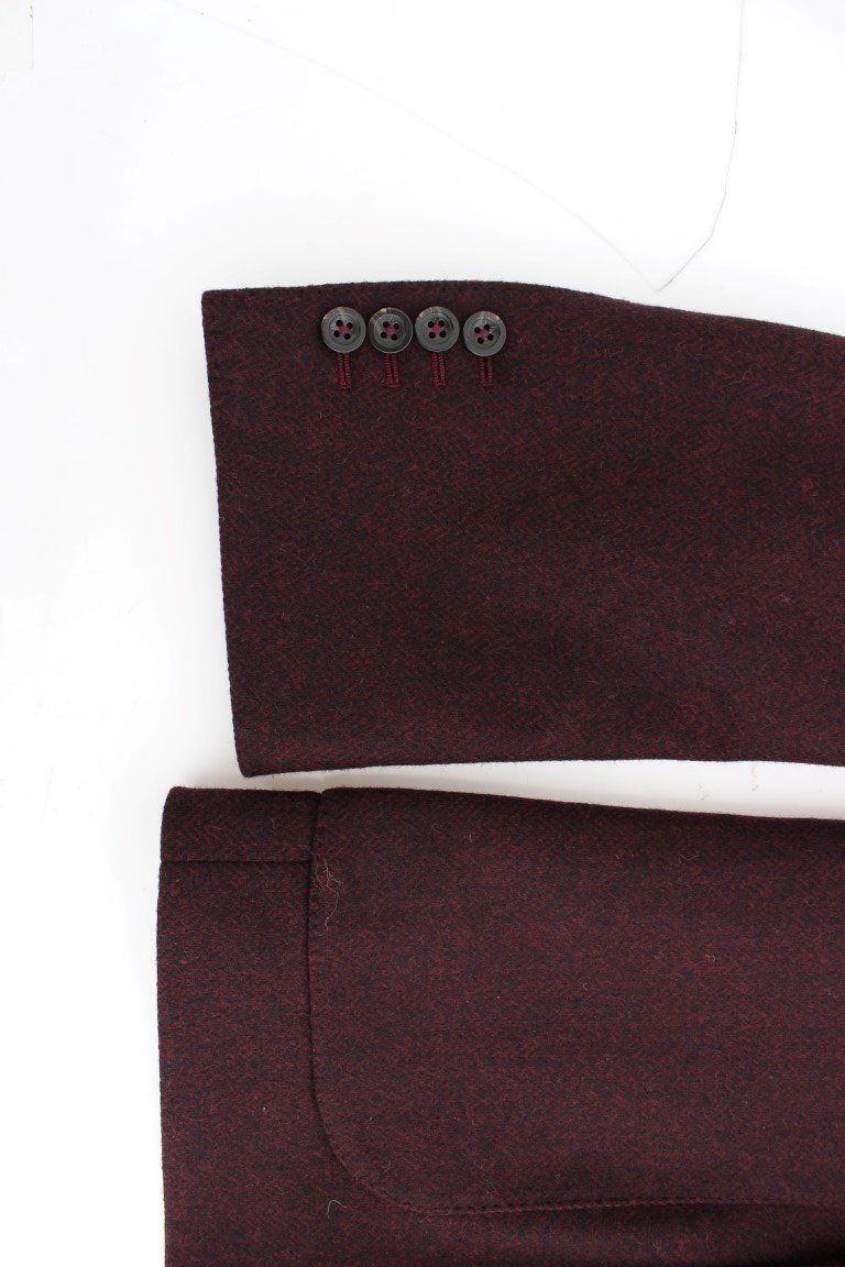 Bordeaux double breasted wool blazer