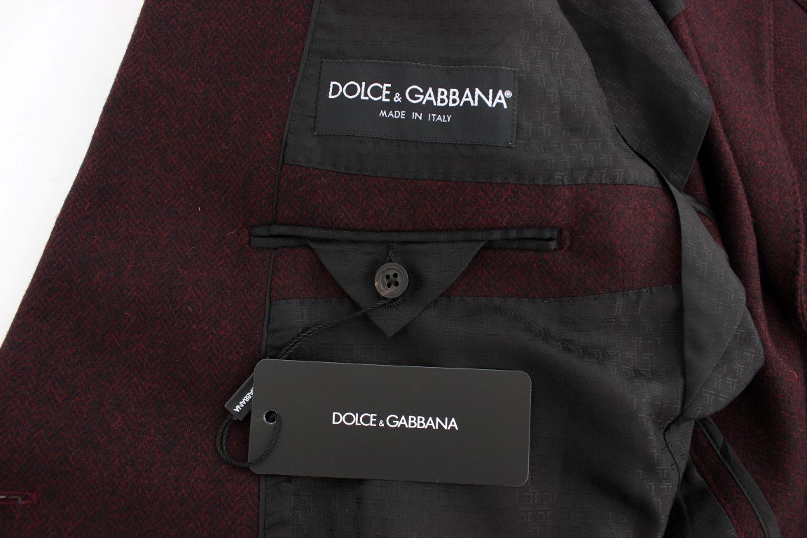 Bordeaux double breasted wool blazer