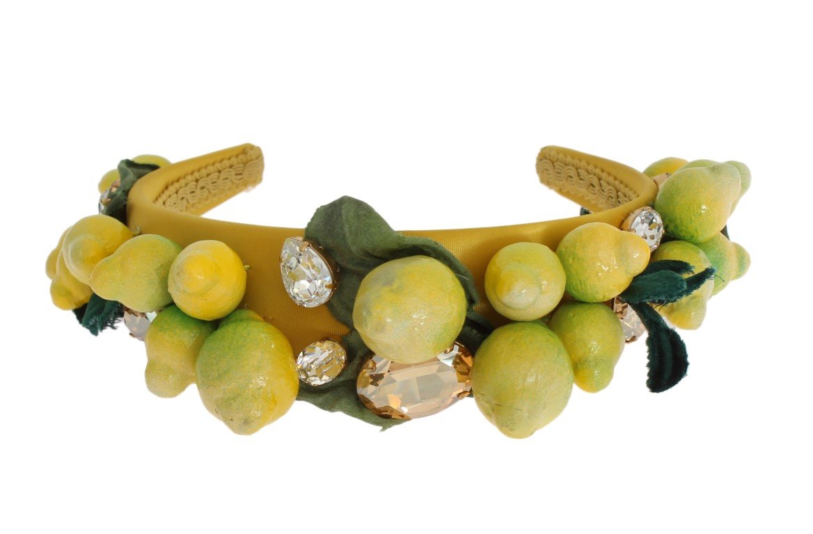 Yellow Sicily Lemon Crystal Floral Headband
