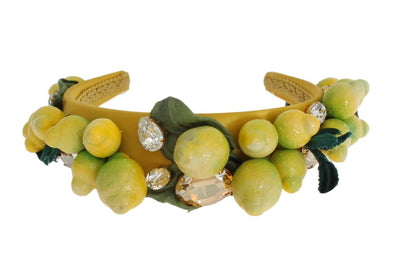 Yellow Sicily Lemon Crystal Floral Headband