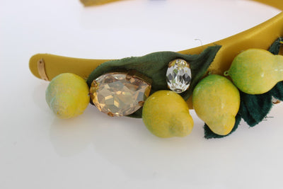 Yellow Sicily Lemon Crystal Floral Headband