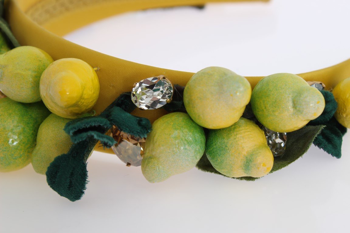 Yellow Sicily Lemon Crystal Floral Headband