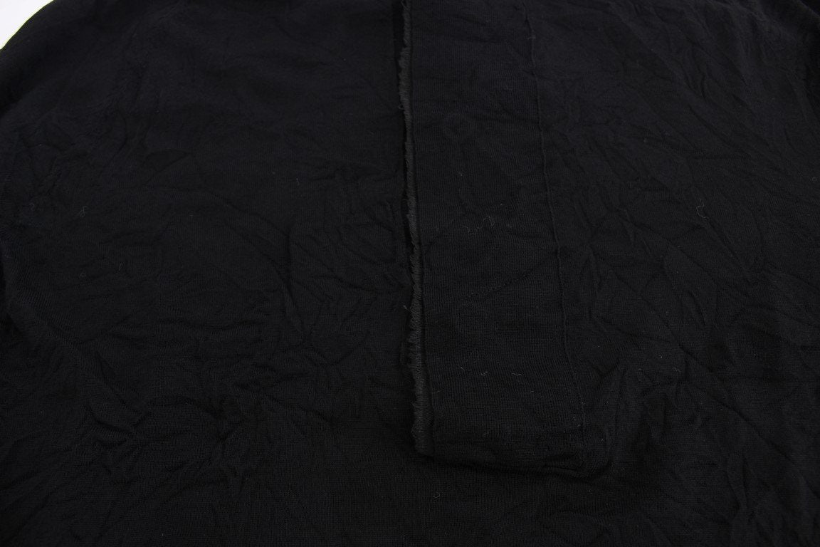 Black Fine Wool Polo-neck Sweater