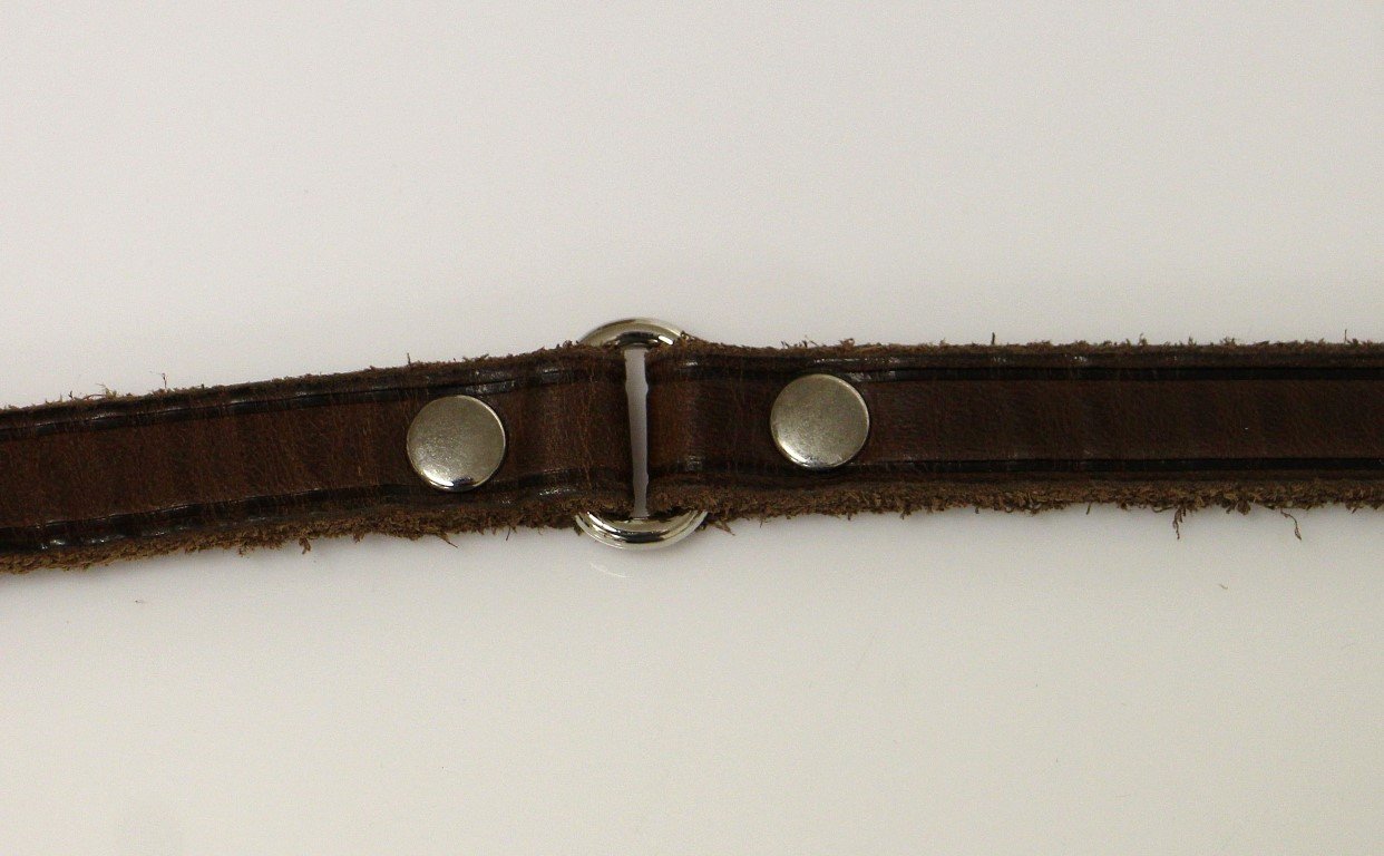 Brown Leather Logo Belt
