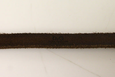 Brown Leather Logo Belt