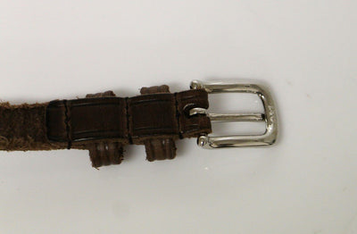 Brown Leather Logo Belt