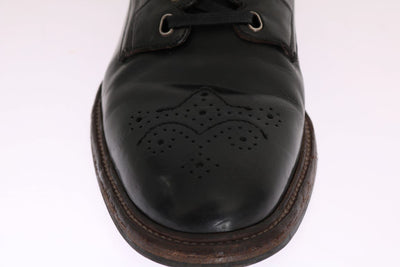 Black Leather Ankle Lace Up Boots