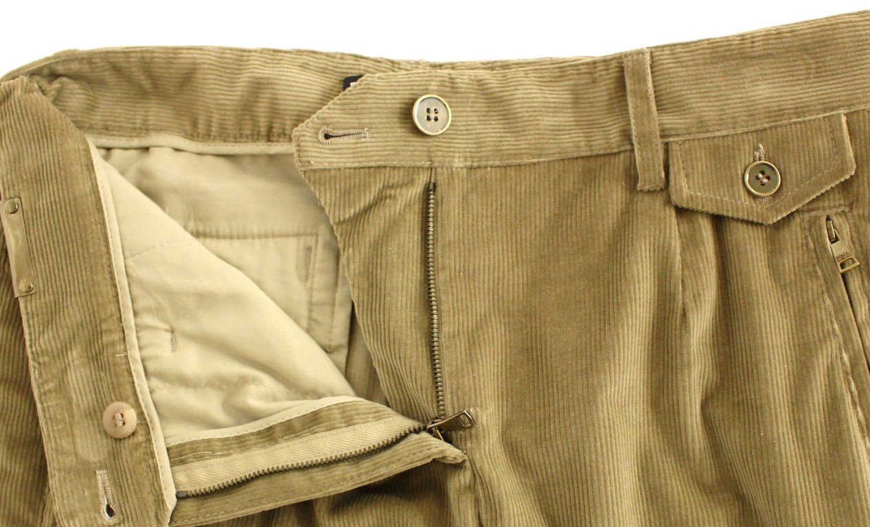 Brown Cotton Corduroys Jeans Pants