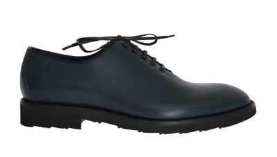 Blue Leather Formal Laceup Shoes