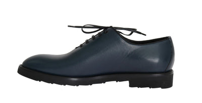 Blue Leather Formal Laceup Shoes