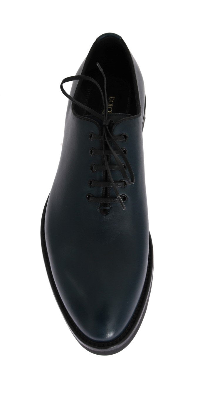 Blue Leather Formal Laceup Shoes