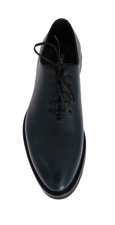 Blue Leather Formal Laceup Shoes
