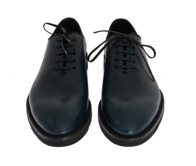 Blue Leather Formal Laceup Shoes