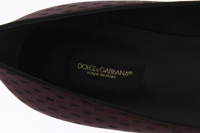 Bordeaux Loafers Crystal Floral Shoes