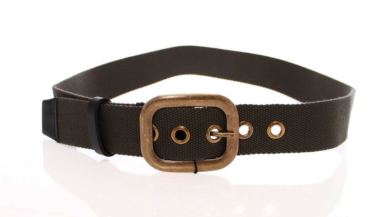 Green Fabric Logo Belt