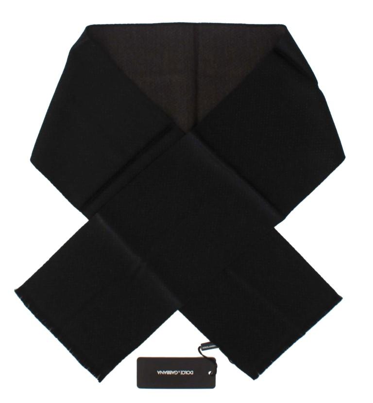 Black Brown Polka Dotted Wool Scarf