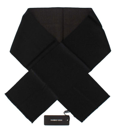 Black Brown Polka Dotted Wool Scarf