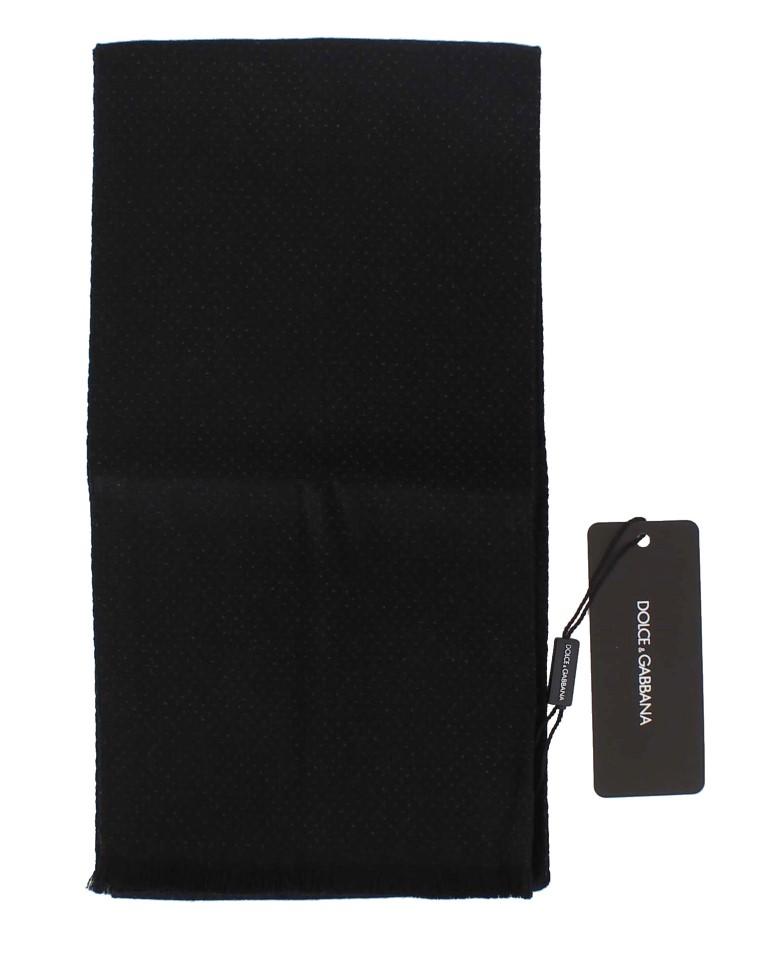 Black Brown Polka Dotted Wool Scarf