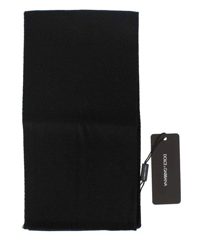 Black Brown Polka Dotted Wool Scarf