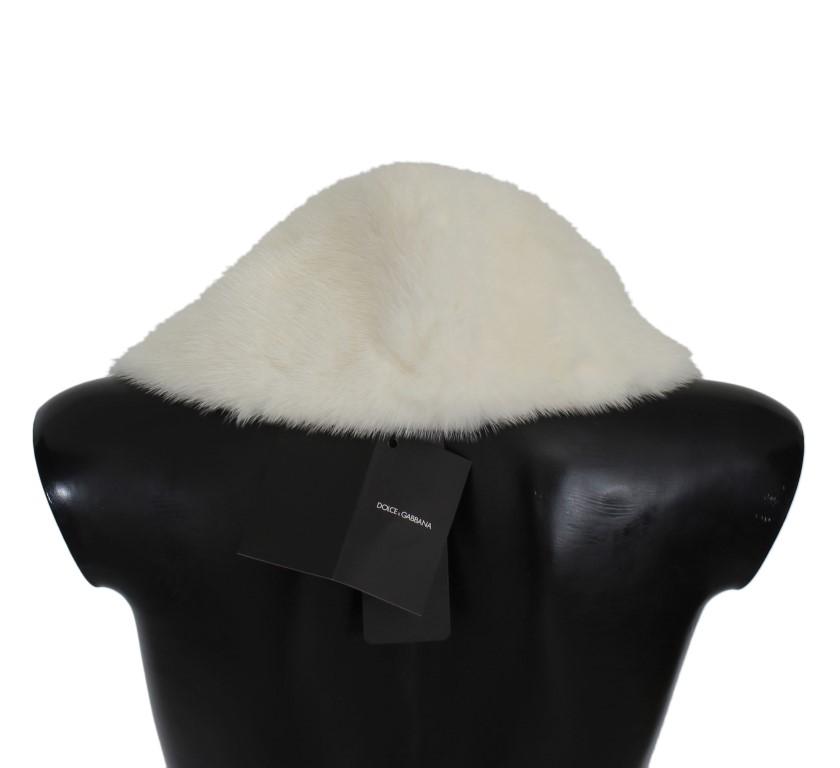 White Mink Fur Shoulder Collar Scarf